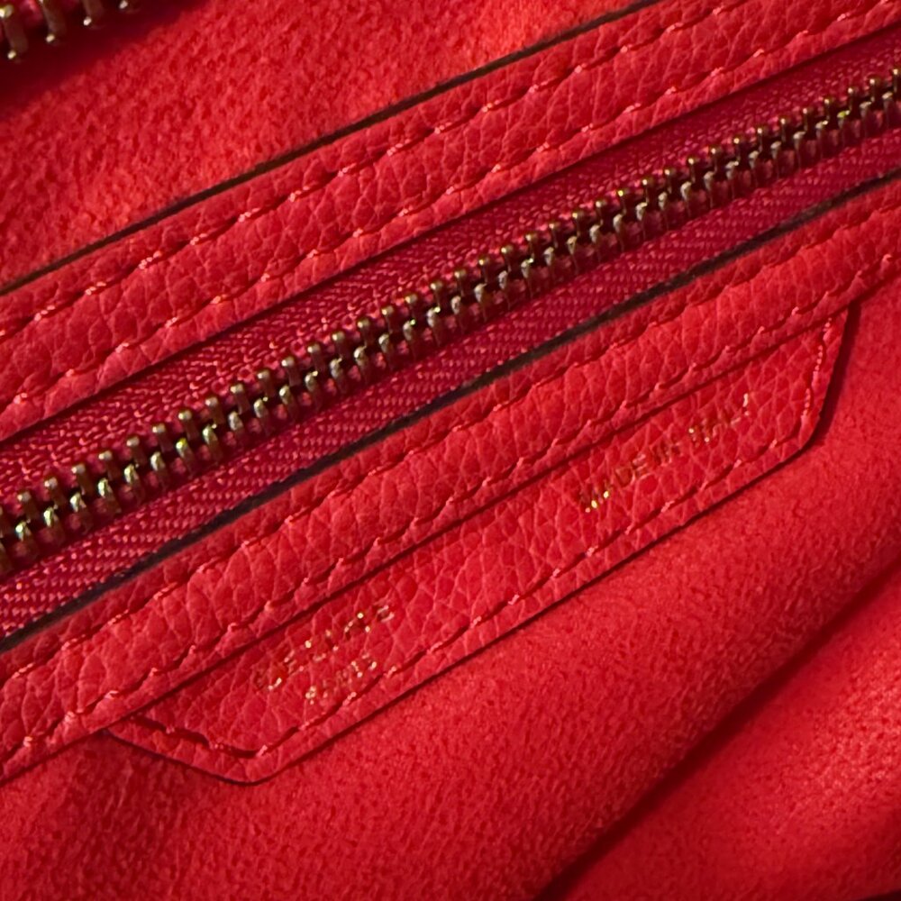Phoebe Philo Era EUC Authentic Celine Large Luggage Red Handbag Tote Red insert - Picture 10 of 15